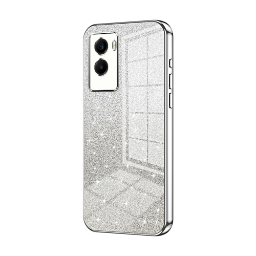 

For vivo Y55s 2021 / Y72t Gradient Glitter Powder Electroplated Phone Case(Silver)