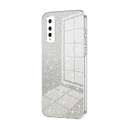 

For vivo Y70s / iQOO U1 / Y51s / Y70t Gradient Glitter Powder Electroplated Phone Case(Transparent)