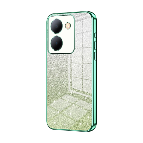 

For vivo Y78 China / Y36 / Y36 5G Gradient Glitter Powder Electroplated Phone Case(Green)