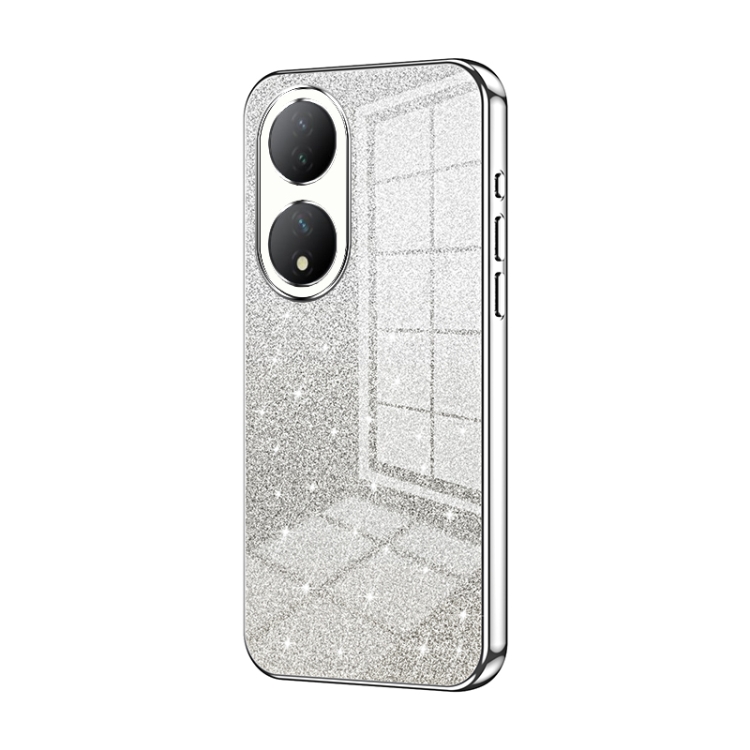 

For vivo Y100 / Y100A Gradient Glitter Powder Electroplated Phone Case(Silver)