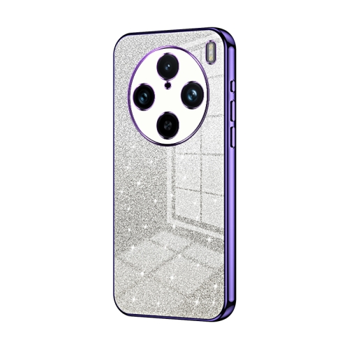 

For vivo X100s Pro Gradient Glitter Powder Electroplated Phone Case(Purple)