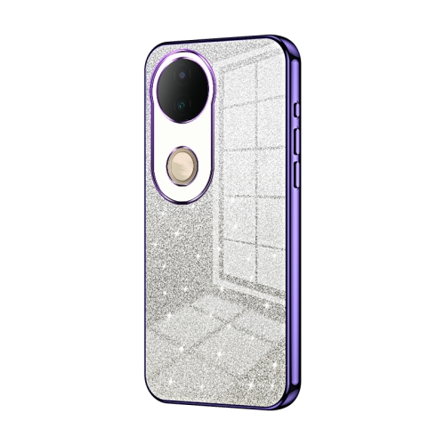 

For vivo S20 Gradient Glitter Powder Electroplated Phone Case(Purple)