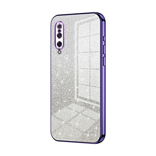 

For Xiaomi Mi 9 Gradient Glitter Powder Electroplated Phone Case(Purple)