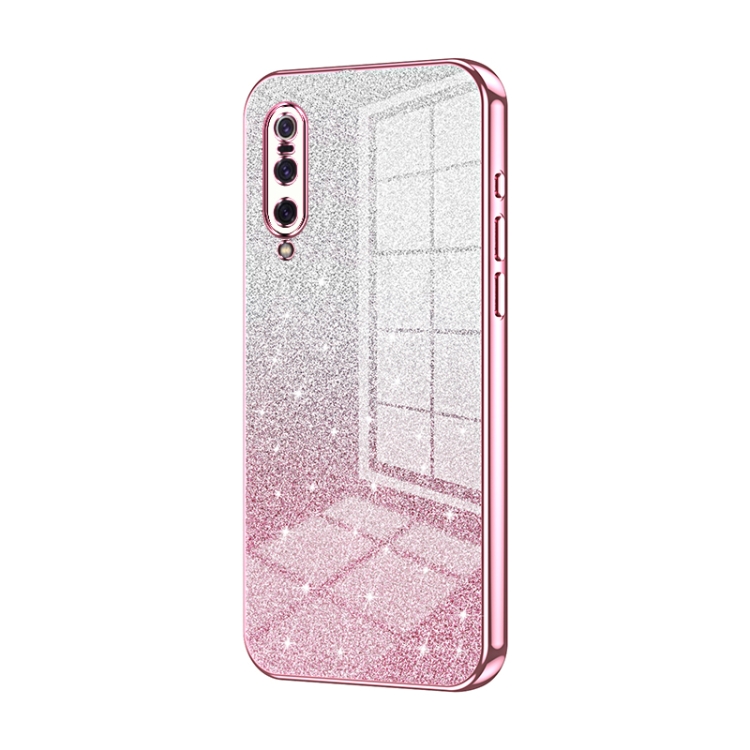 

For Xiaomi Mi 9 Gradient Glitter Powder Electroplated Phone Case(Pink)