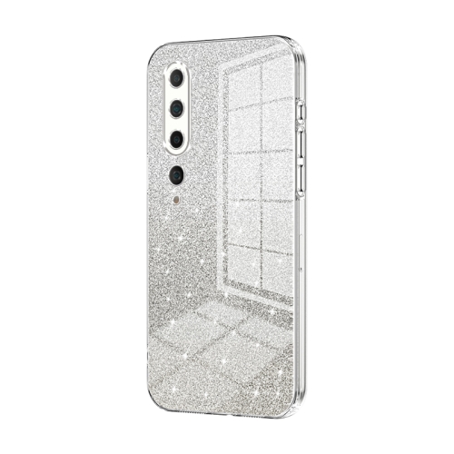 

For Xiaomi Mi 10 5G Gradient Glitter Powder Electroplated Phone Case(Transparent)