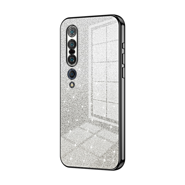 

For Xiaomi Mi 10 Pro 5G Gradient Glitter Powder Electroplated Phone Case(Black)