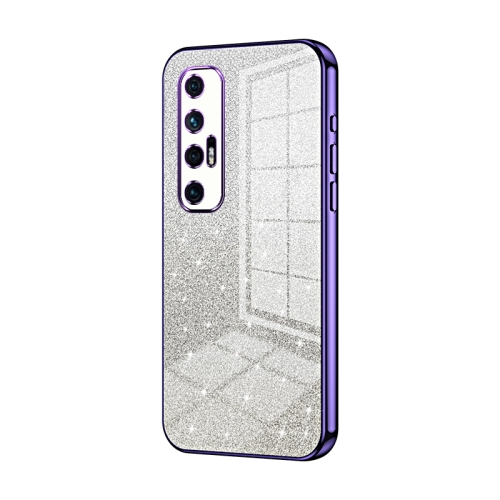 

For Xiaomi Mi 10S Gradient Glitter Powder Electroplated Phone Case(Purple)