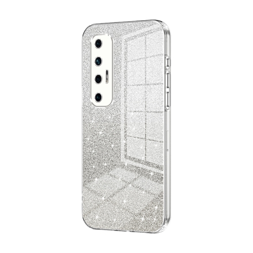 

For Xiaomi Mi 10S Gradient Glitter Powder Electroplated Phone Case(Transparent)