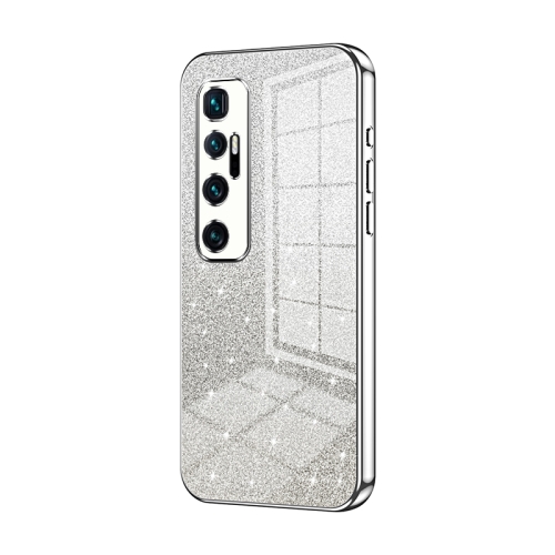 

For Xiaomi Mi 10 Ultra Gradient Glitter Powder Electroplated Phone Case(Silver)