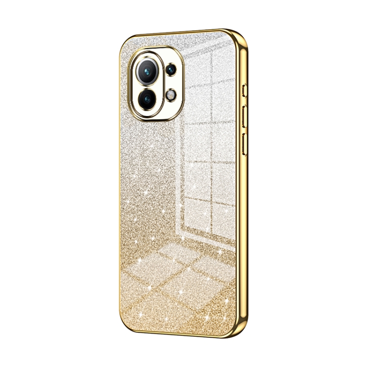 

For Xiaomi Mi 11 Gradient Glitter Powder Electroplated Phone Case(Gold)