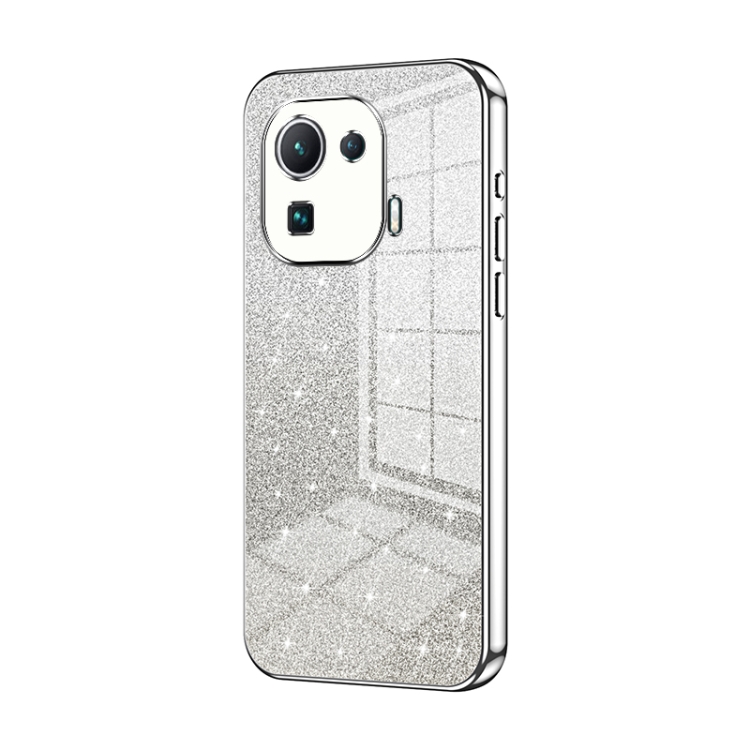 

For Xiaomi Mi 11 Pro Gradient Glitter Powder Electroplated Phone Case(Silver)