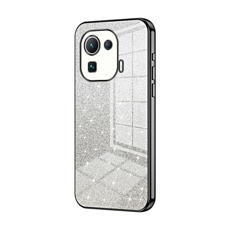 

For Xiaomi Mi 11 Pro Gradient Glitter Powder Electroplated Phone Case(Black)