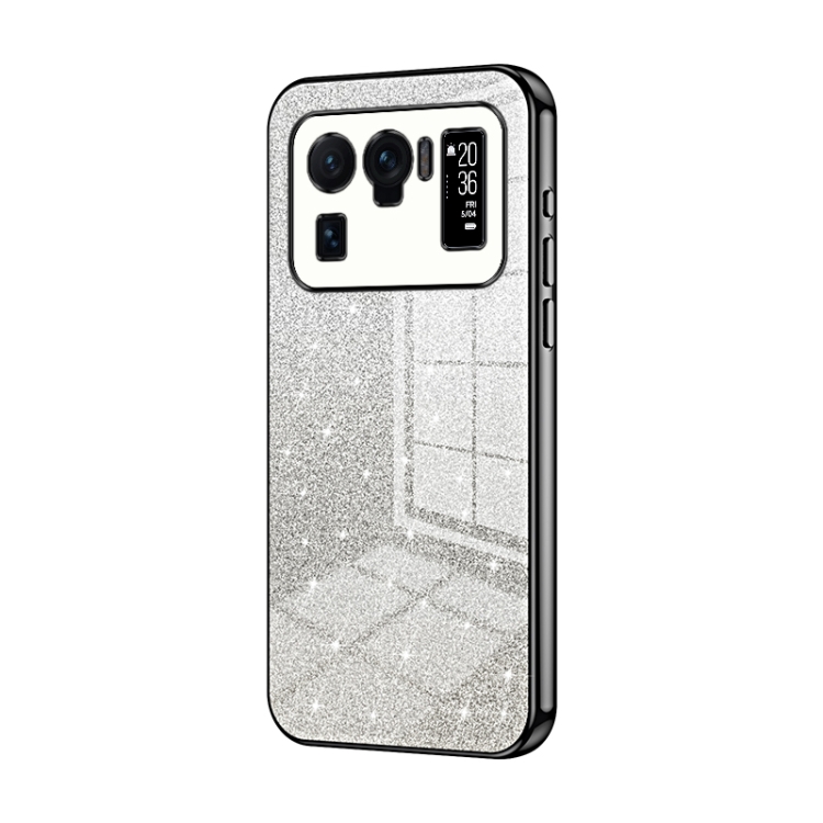 

For Xiaomi Mi 11 Ultra Gradient Glitter Powder Electroplated Phone Case(Black)