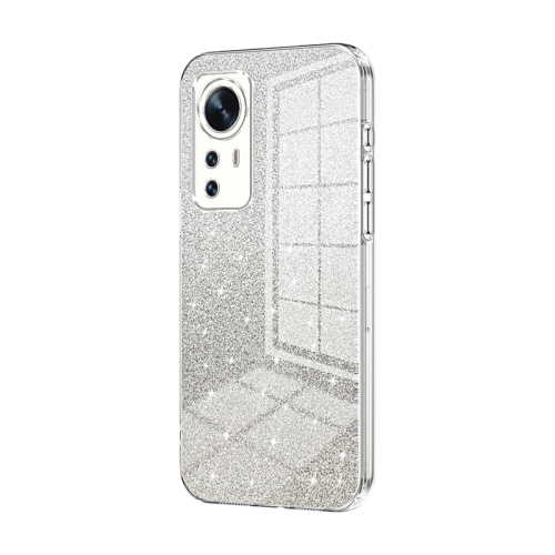 

For Xiaomi 12 / 12X Gradient Glitter Powder Electroplated Phone Case(Transparent)