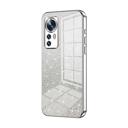 

For Xiaomi 12 / 12X Gradient Glitter Powder Electroplated Phone Case(Silver)