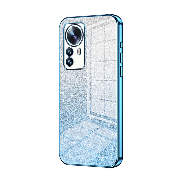

For Xiaomi 12 Pro / 12S Pro Gradient Glitter Powder Electroplated Phone Case(Blue)
