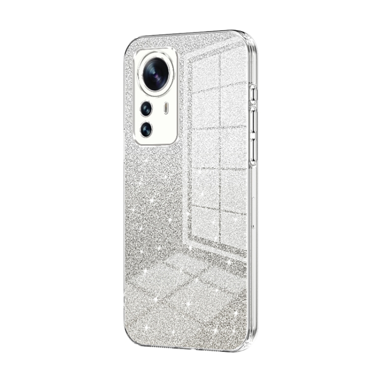 

For Xiaomi 12 Pro / 12S Pro Gradient Glitter Powder Electroplated Phone Case(Transparent)