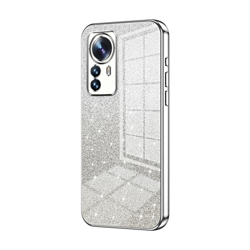 

For Xiaomi 12 Pro / 12S Pro Gradient Glitter Powder Electroplated Phone Case(Silver)