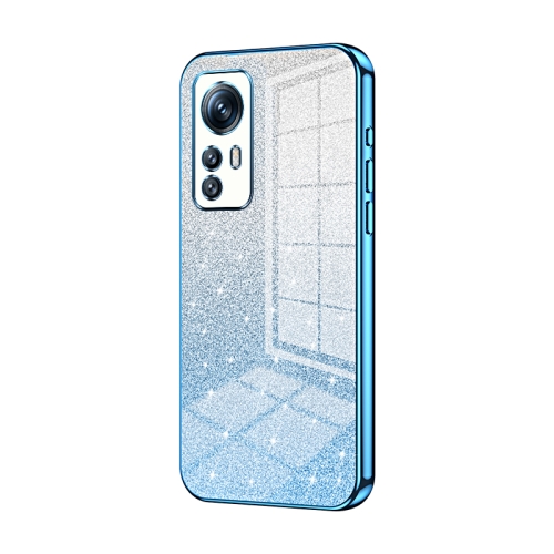 

For Xiaomi 12S Gradient Glitter Powder Electroplated Phone Case(Blue)