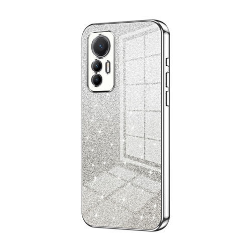 

For Xiaomi 12 Lite Gradient Glitter Powder Electroplated Phone Case(Silver)