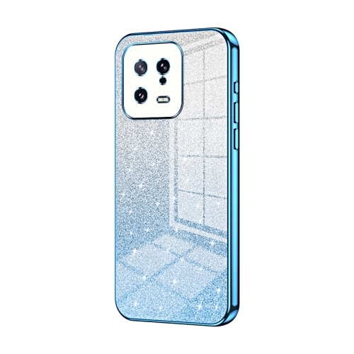 

For Xiaomi 13 Gradient Glitter Powder Electroplated Phone Case(Blue)