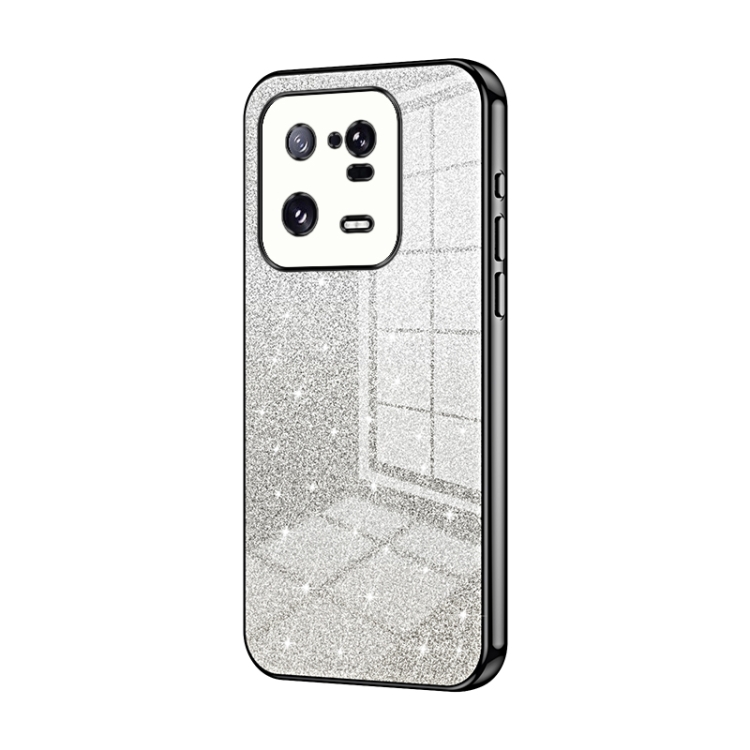 

For Xiaomi 13 Pro Gradient Glitter Powder Electroplated Phone Case(Black)
