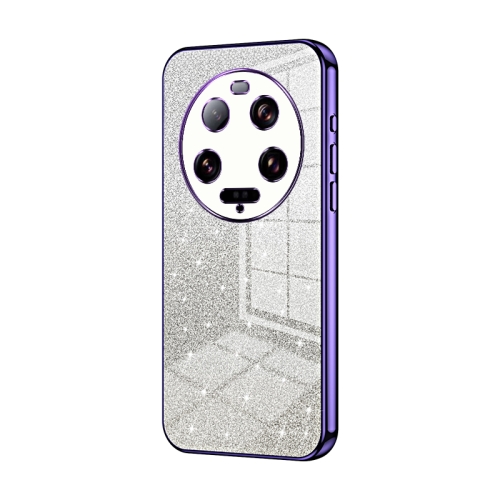 

For Xiaomi 13 Ultra Gradient Glitter Powder Electroplated Phone Case(Purple)