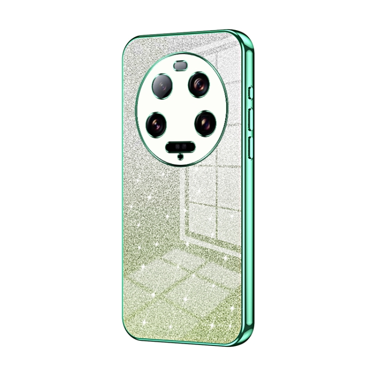 

For Xiaomi 13 Ultra Gradient Glitter Powder Electroplated Phone Case(Green)