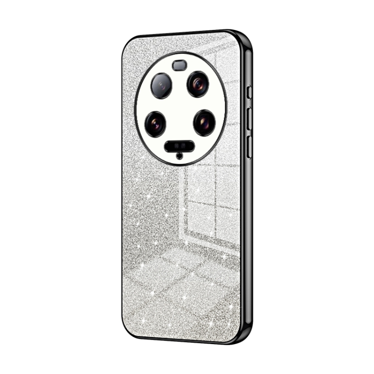 

For Xiaomi 13 Ultra Gradient Glitter Powder Electroplated Phone Case(Black)
