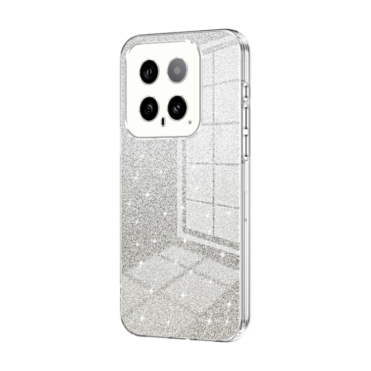 

For Xiaomi 14 Gradient Glitter Powder Electroplated Phone Case(Transparent)