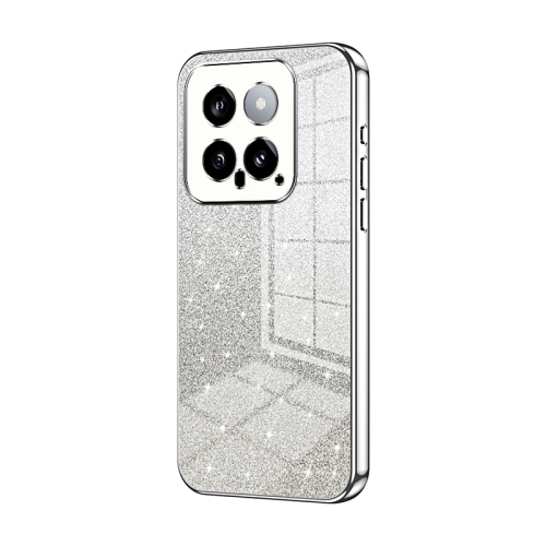 

For Xiaomi 14 Gradient Glitter Powder Electroplated Phone Case(Silver)