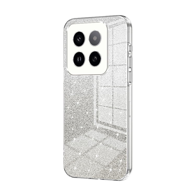 

For Xiaomi 14 Pro Gradient Glitter Powder Electroplated Phone Case(Transparent)