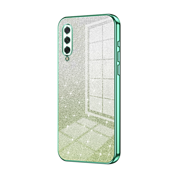 

For Xiaomi Mi CC9e / Mi A3 Gradient Glitter Powder Electroplated Phone Case(Green)