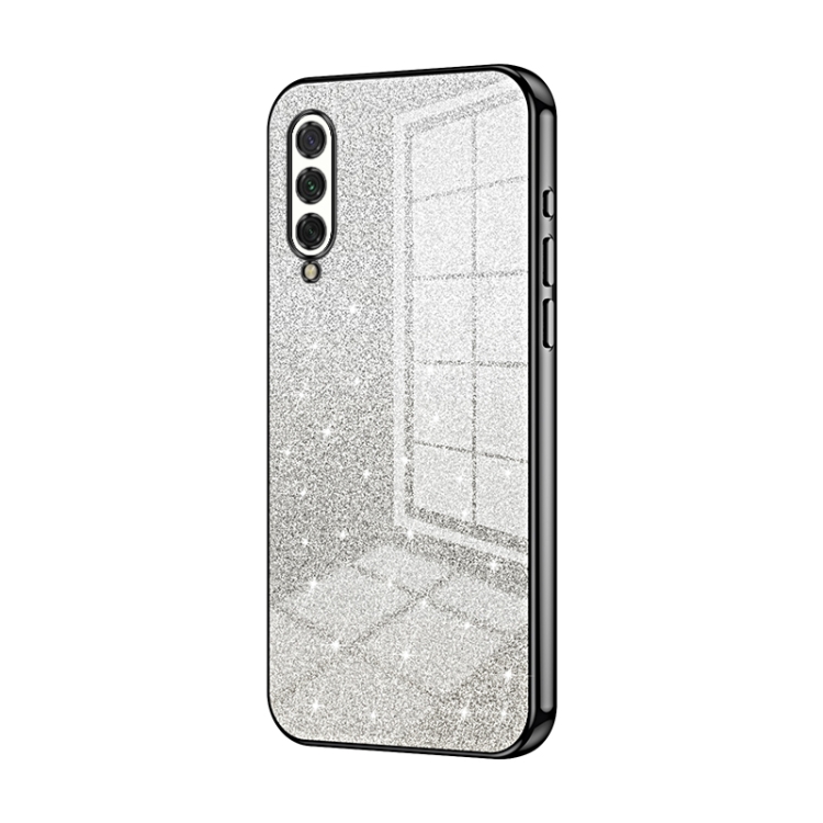 

For Xiaomi Mi CC9e / Mi A3 Gradient Glitter Powder Electroplated Phone Case(Black)