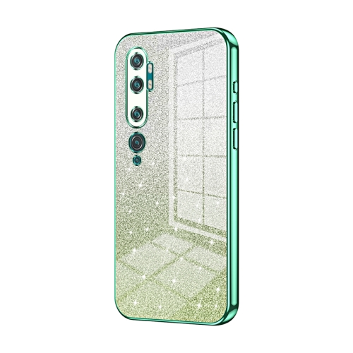 

For Xiaomi Mi CC9 Pro / Mi Note 10 Gradient Glitter Powder Electroplated Phone Case(Green)