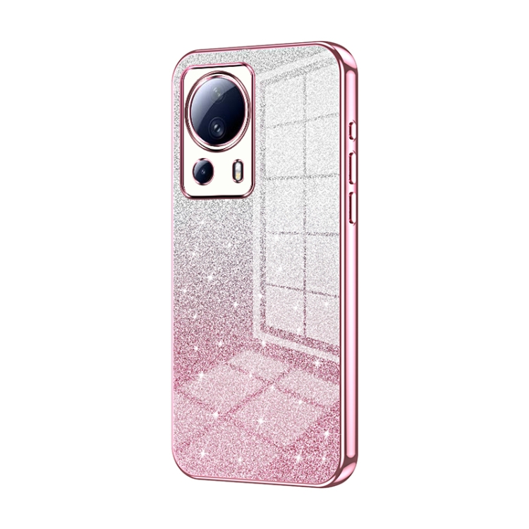 

For Xiaomi Civi 2 / 13 Lite Gradient Glitter Powder Electroplated Phone Case(Pink)
