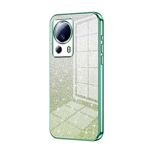 

For Xiaomi Civi 2 / 13 Lite Gradient Glitter Powder Electroplated Phone Case(Green)