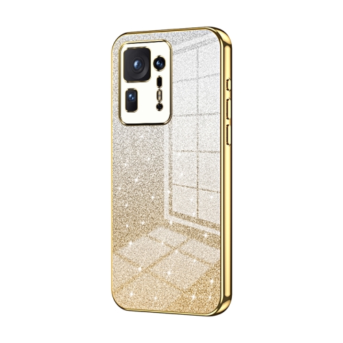 

For Xiaomi Mix 4 Gradient Glitter Powder Electroplated Phone Case(Gold)