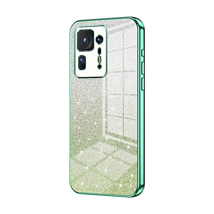 

For Xiaomi Mix 4 Gradient Glitter Powder Electroplated Phone Case(Green)