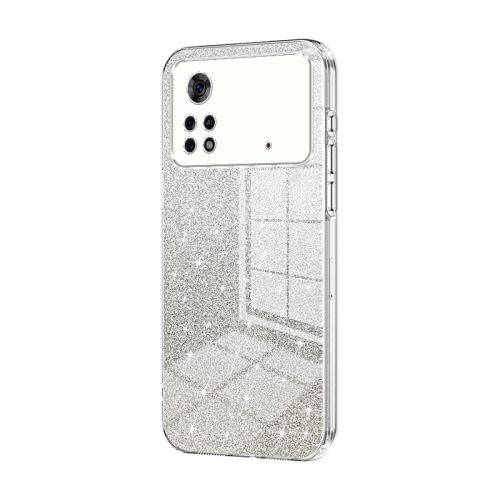 

For Xiaomi Poco X4 Pro 5G Gradient Glitter Powder Electroplated Phone Case(Transparent)