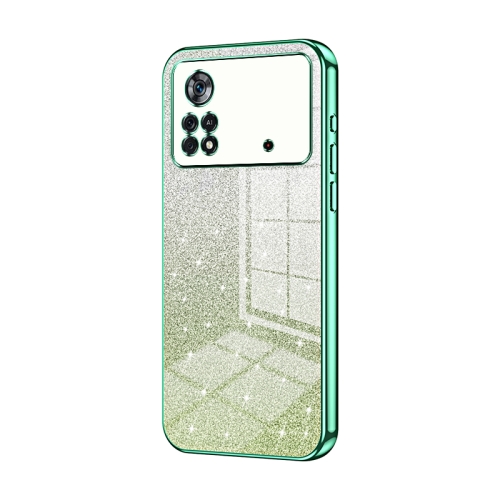 

For Xiaomi Poco X4 Pro 5G Gradient Glitter Powder Electroplated Phone Case(Green)