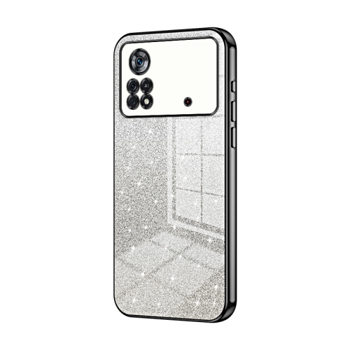 

For Xiaomi Poco X4 Pro 5G Gradient Glitter Powder Electroplated Phone Case(Black)