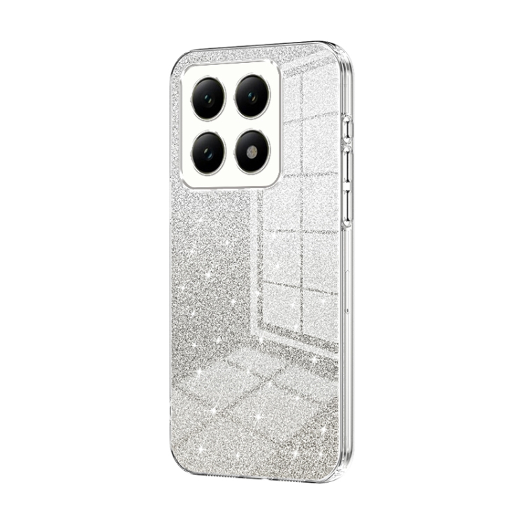 

For Xiaomi 14T Gradient Glitter Powder Electroplated Phone Case(Transparent)
