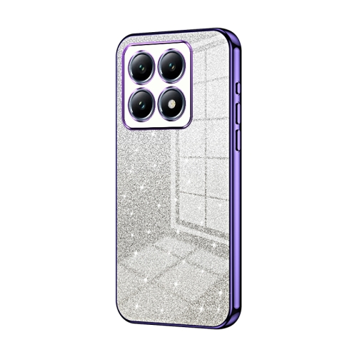 For Xiaomi 14T Pro Gradient Glitter Powder Electroplated Phone Case(Purple)