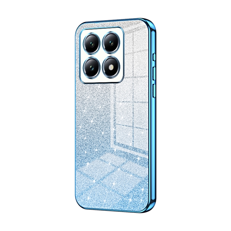 

For Xiaomi 14T Pro Gradient Glitter Powder Electroplated Phone Case(Blue)