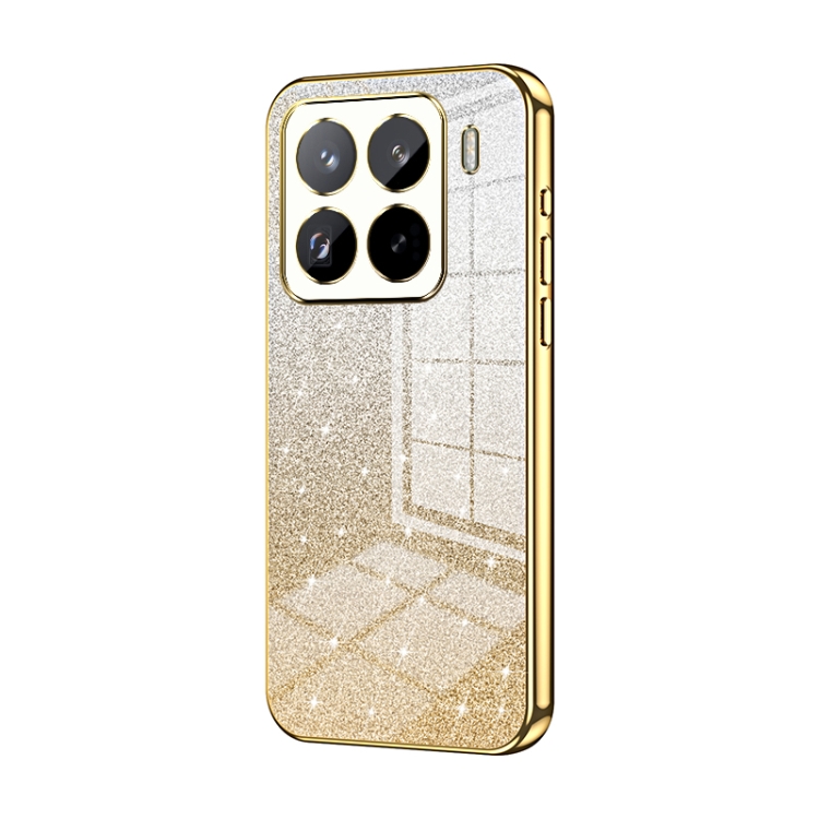 

For Xiaomi 15 Pro Gradient Glitter Powder Electroplated Phone Case(Gold)