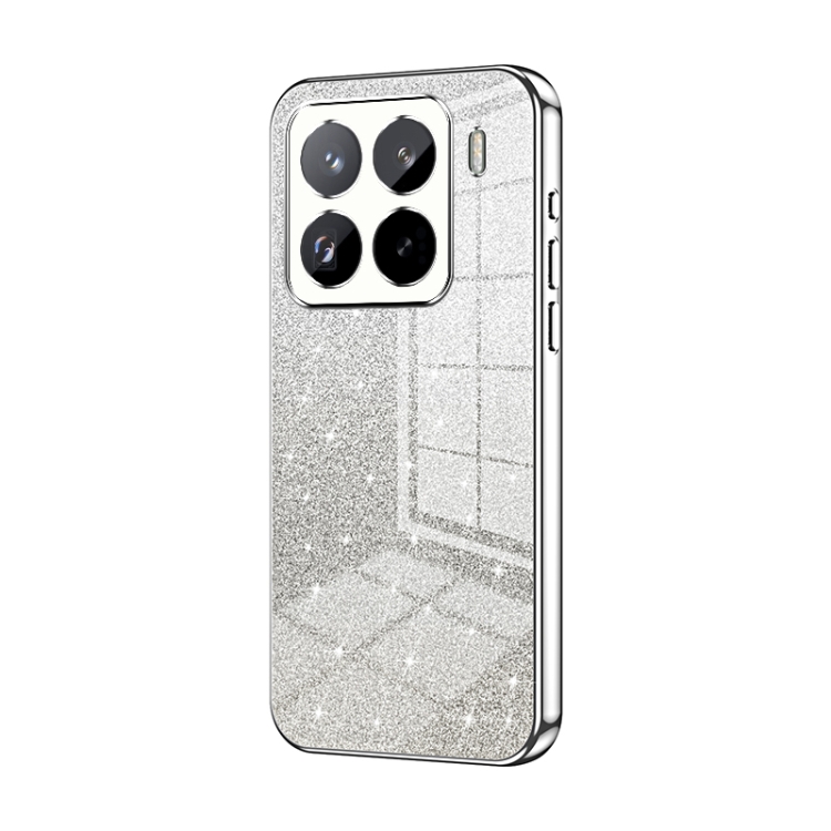 

For Xiaomi 15 Pro Gradient Glitter Powder Electroplated Phone Case(Silver)