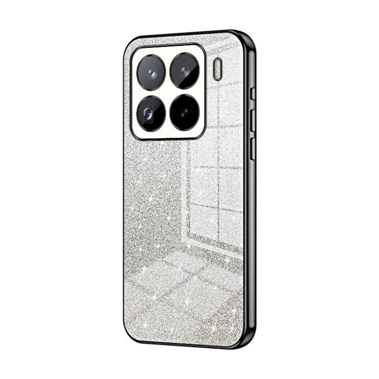 

For Xiaomi 15 Pro Gradient Glitter Powder Electroplated Phone Case(Black)