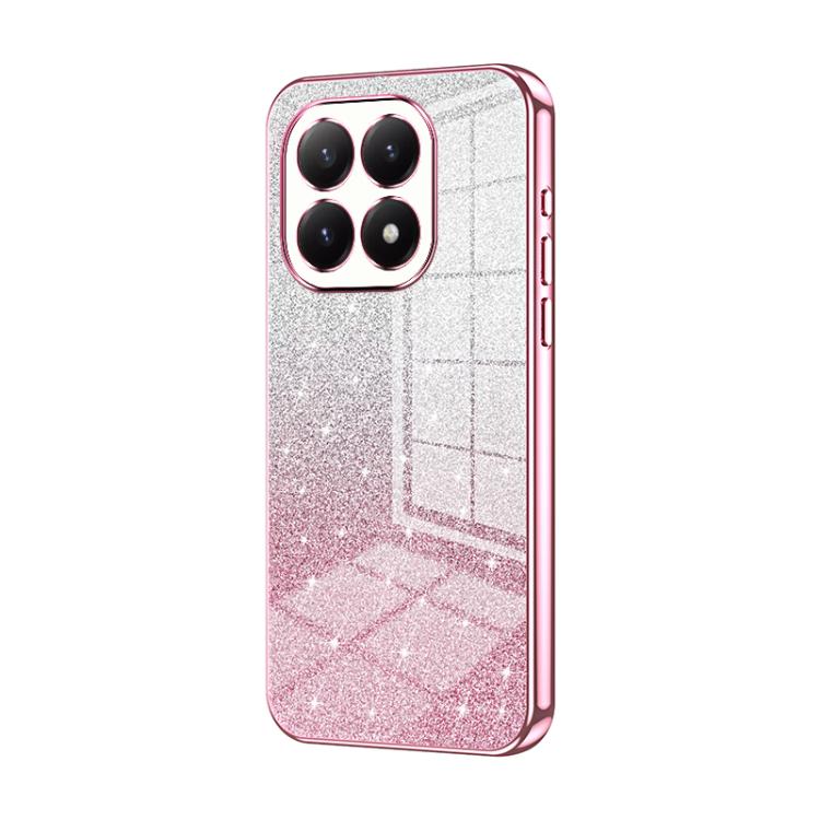 

For Xiaomi 15T Gradient Glitter Powder Electroplated Phone Case(Pink)