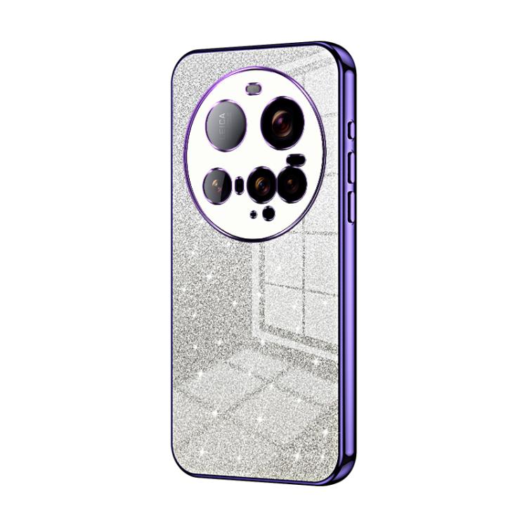 

For Xiaomi 15 Ultra Gradient Glitter Powder Electroplated Phone Case(Purple)